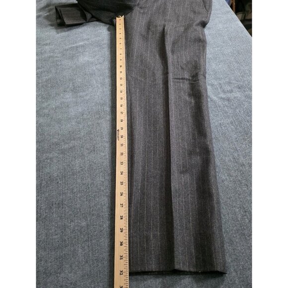 DKNY Classic Dress Trousers Mens US 34 Brown Striped Wool Cashmere Pockets Italy - Picture 7 of 16